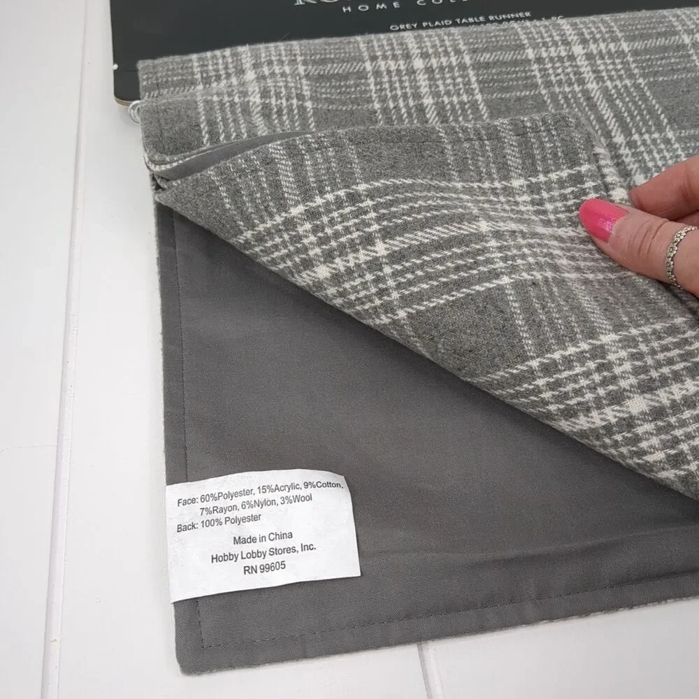 Grey Plaid Farmhouse Table Runner 13 X 72 Robert Stanley